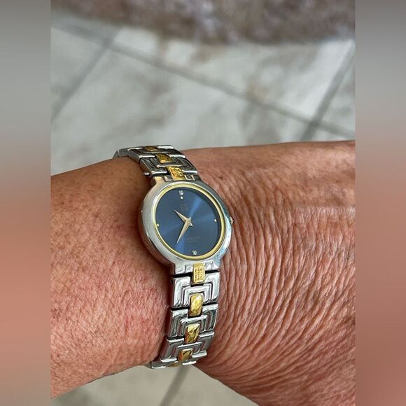 Vintage Givenchy Two-Tone Stainless Steel Watch – Blue Dial - Picture 1 of 10